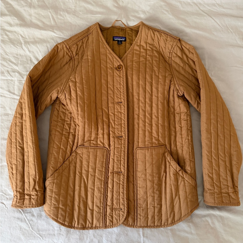 Patagonia Quilted Liner Jacket — Caramel Brown — size M